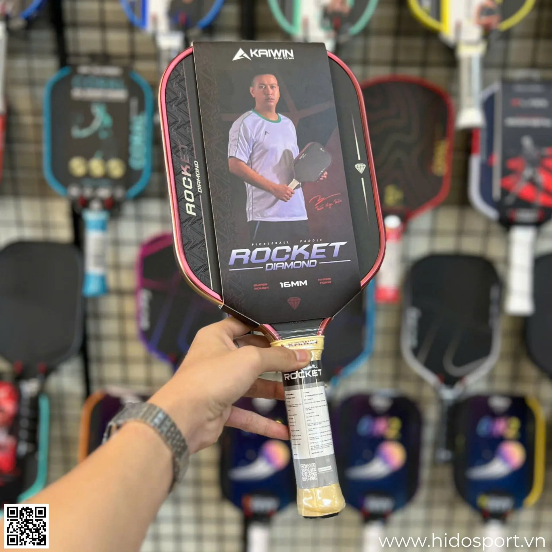 (TITLE)% Vot Pickleball Kaiwin Rocket Pro Diamond Mat Truoc