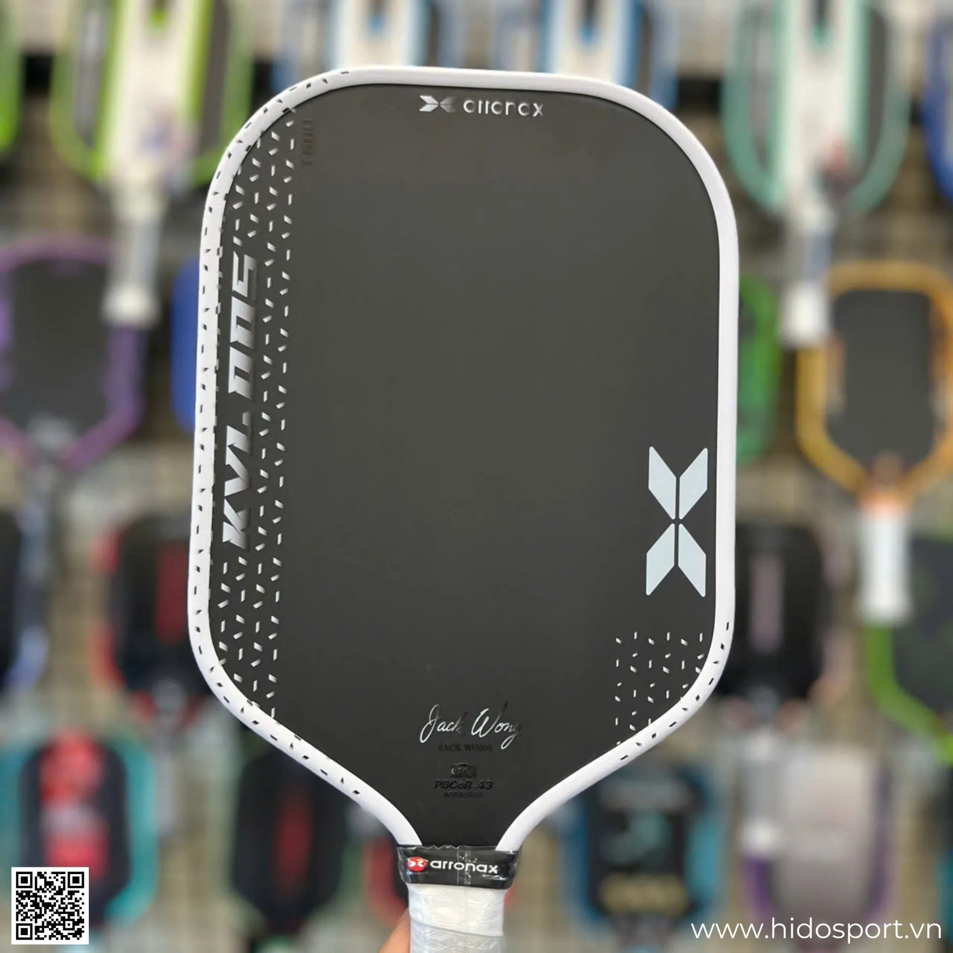 (TITLE)% Vot Pickleball Arronax Kvl005 Black White Mat Truoc