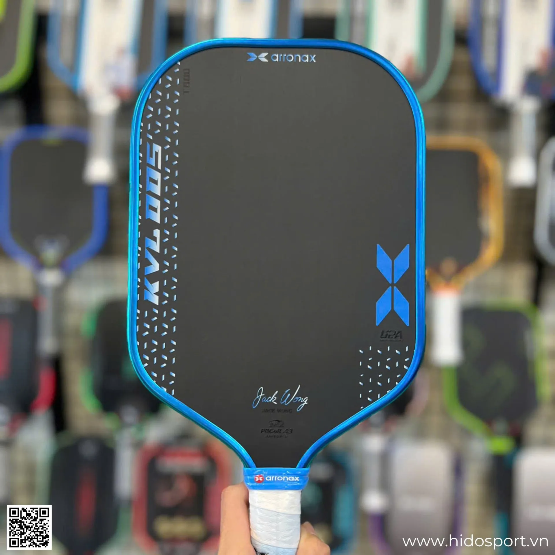 (TITLE)% Vot Pickleball Arronax Kvl005 Blue White Mat Truoc