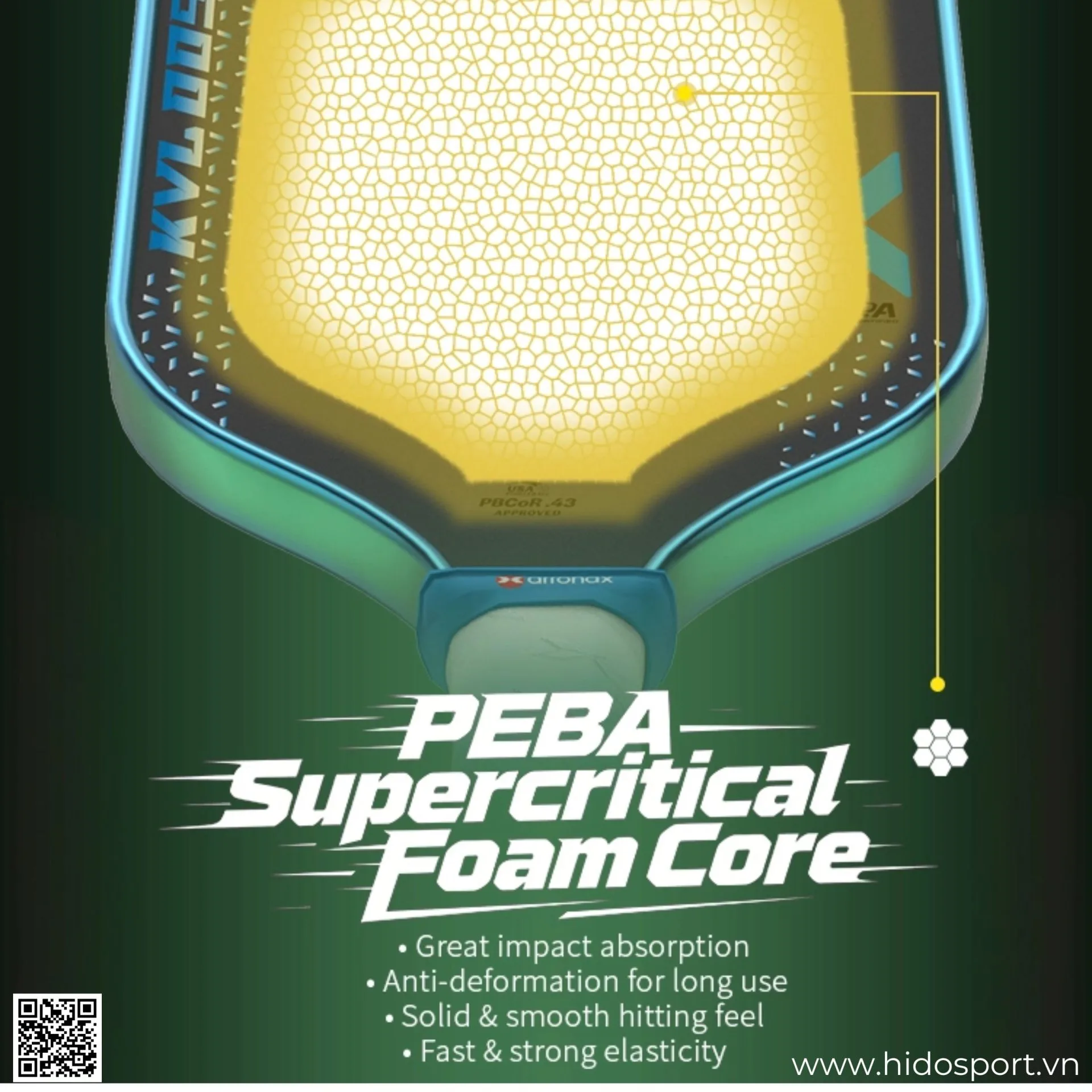 (TITLE)% Vot Pickleball Arronax Kvl005 Peba Supercritical Foam Core