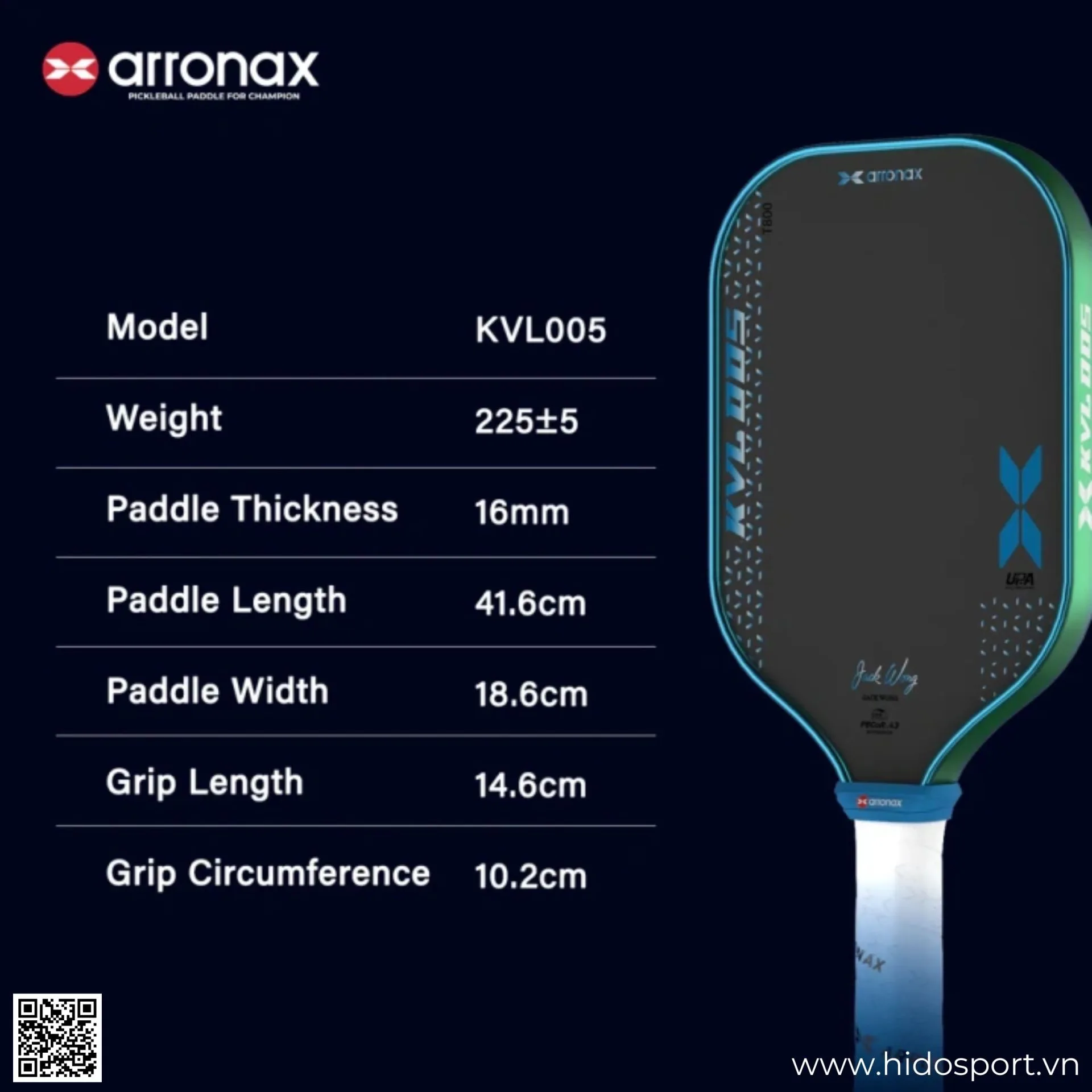 (TITLE)% Vot Pickleball Arronax Kvl005 Thong So Ky Thuat