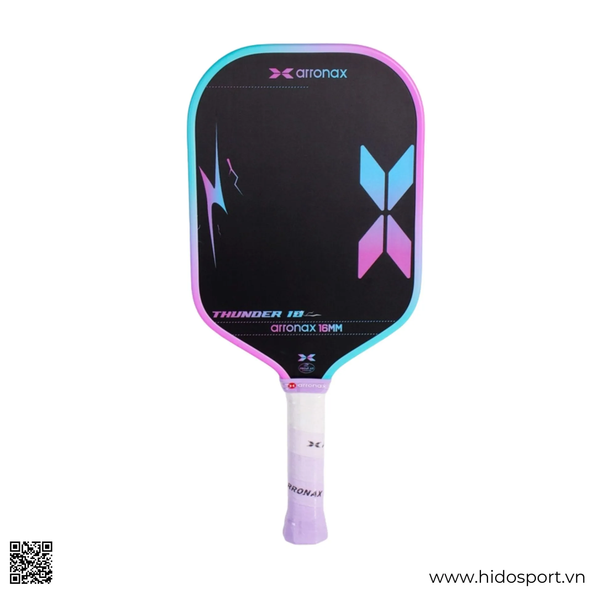 (TITLE)% Vot Pickleball Arronax Thunder 10 16mm Mau Hong Tim Xanh