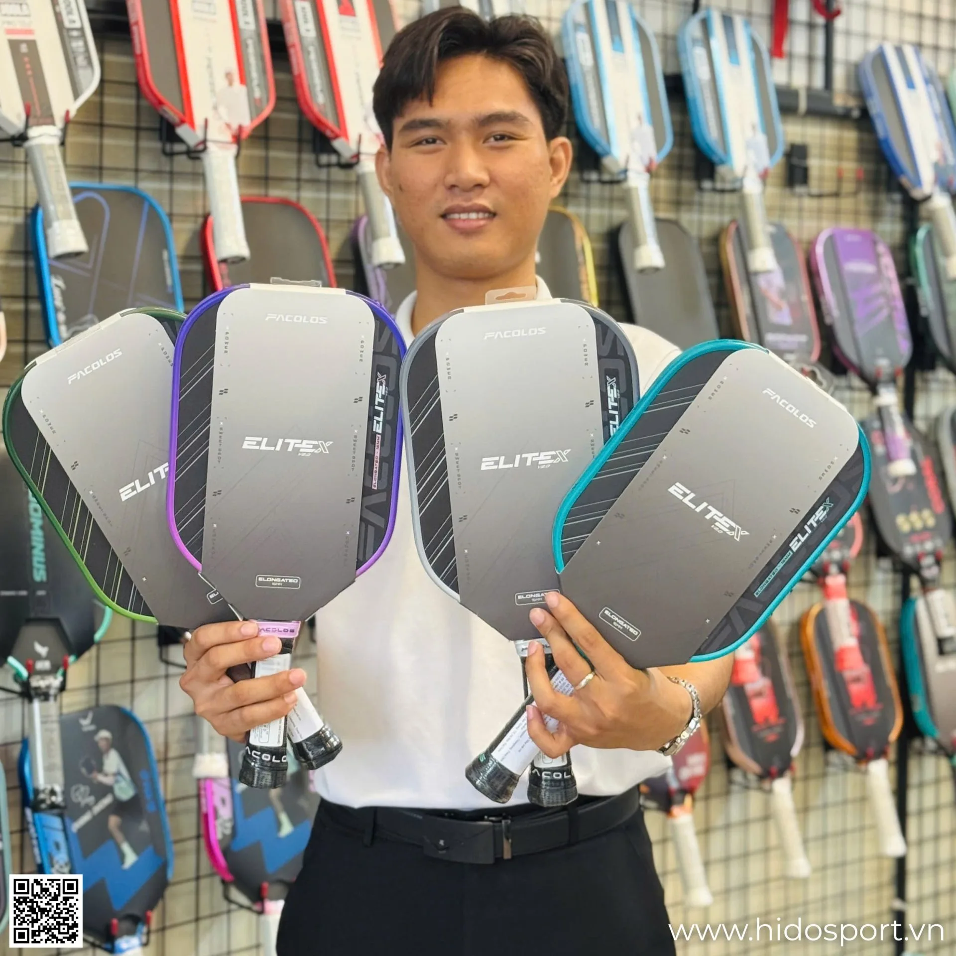 Vot Pickleball Facolos Elitex 2 0 Elongated 16mm Bo Mau Hido Sport