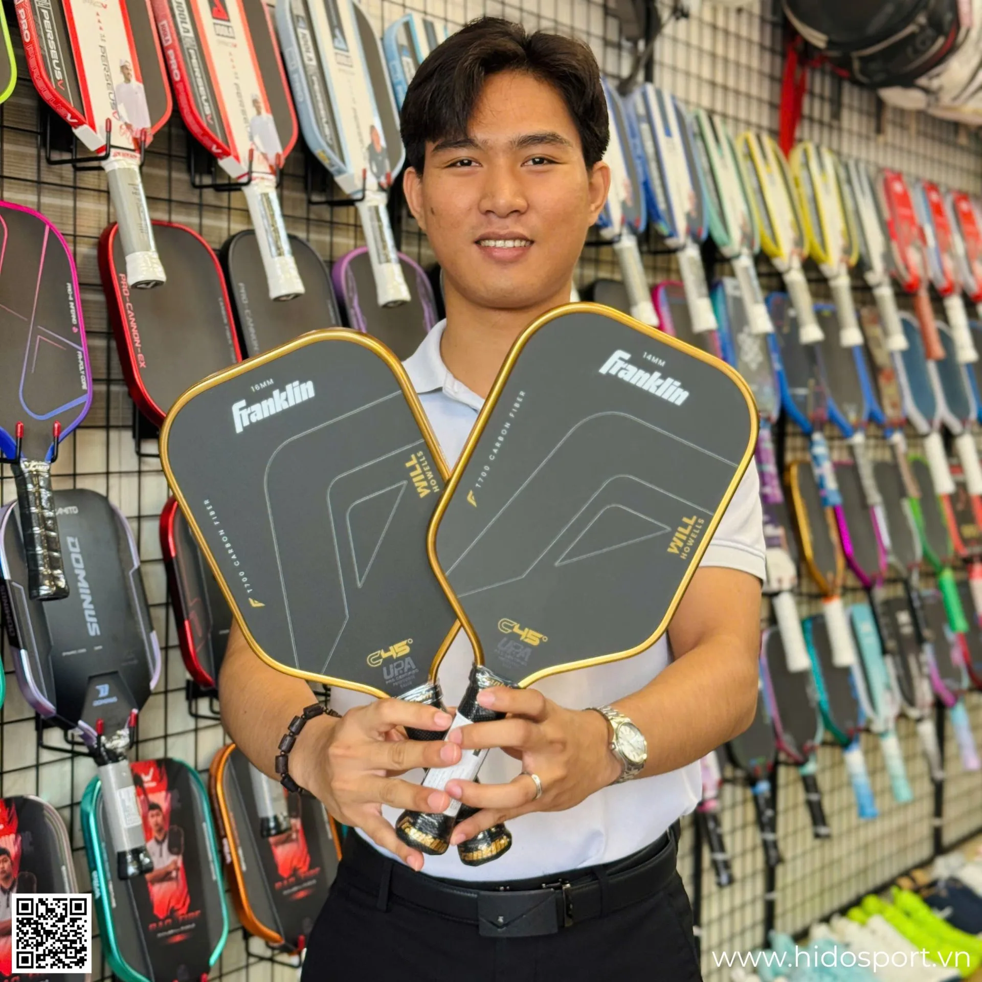 Vot Pickleball Franklin C45 Will Howells Gold 14mm 16mm