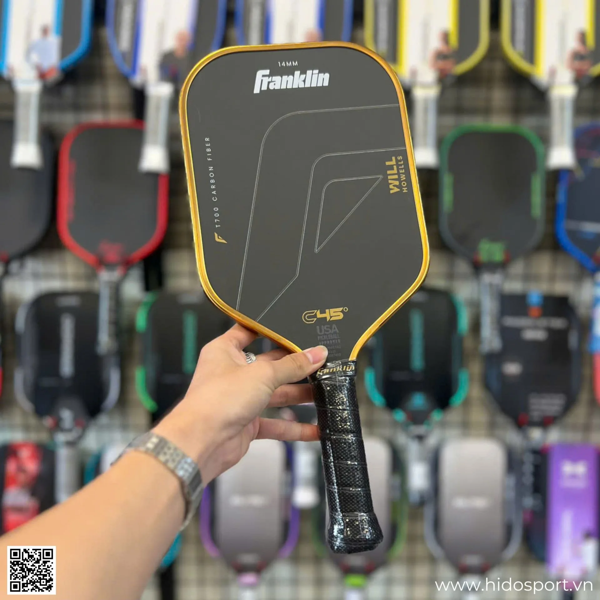 (TITLE)% Vot Pickleball Franklin C45 Will Howells Gold 14mm Thuc Te