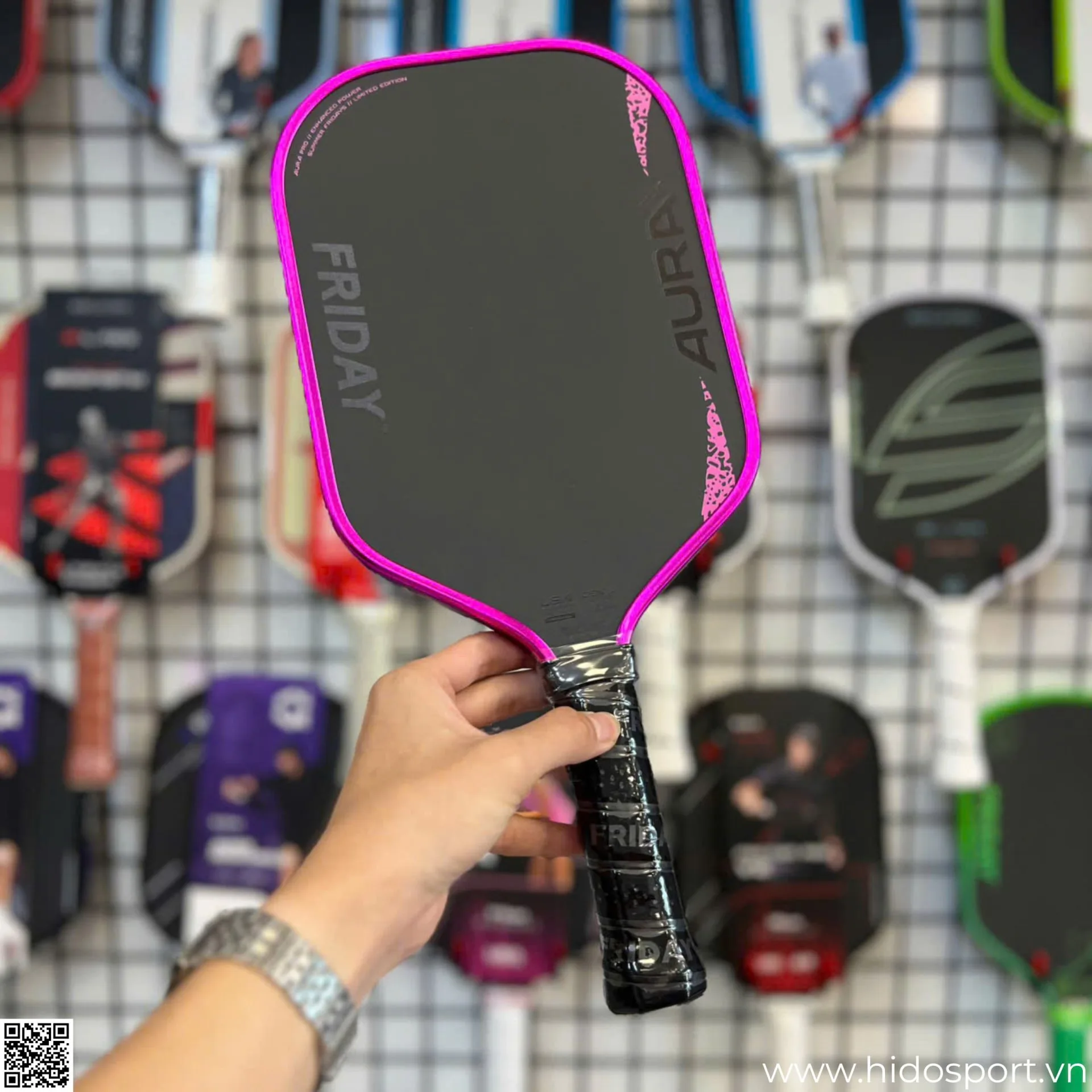 (TITLE)% Vot Pickleball Friday Aura Pro Metallic Edition Metallic Pink Cam Tay