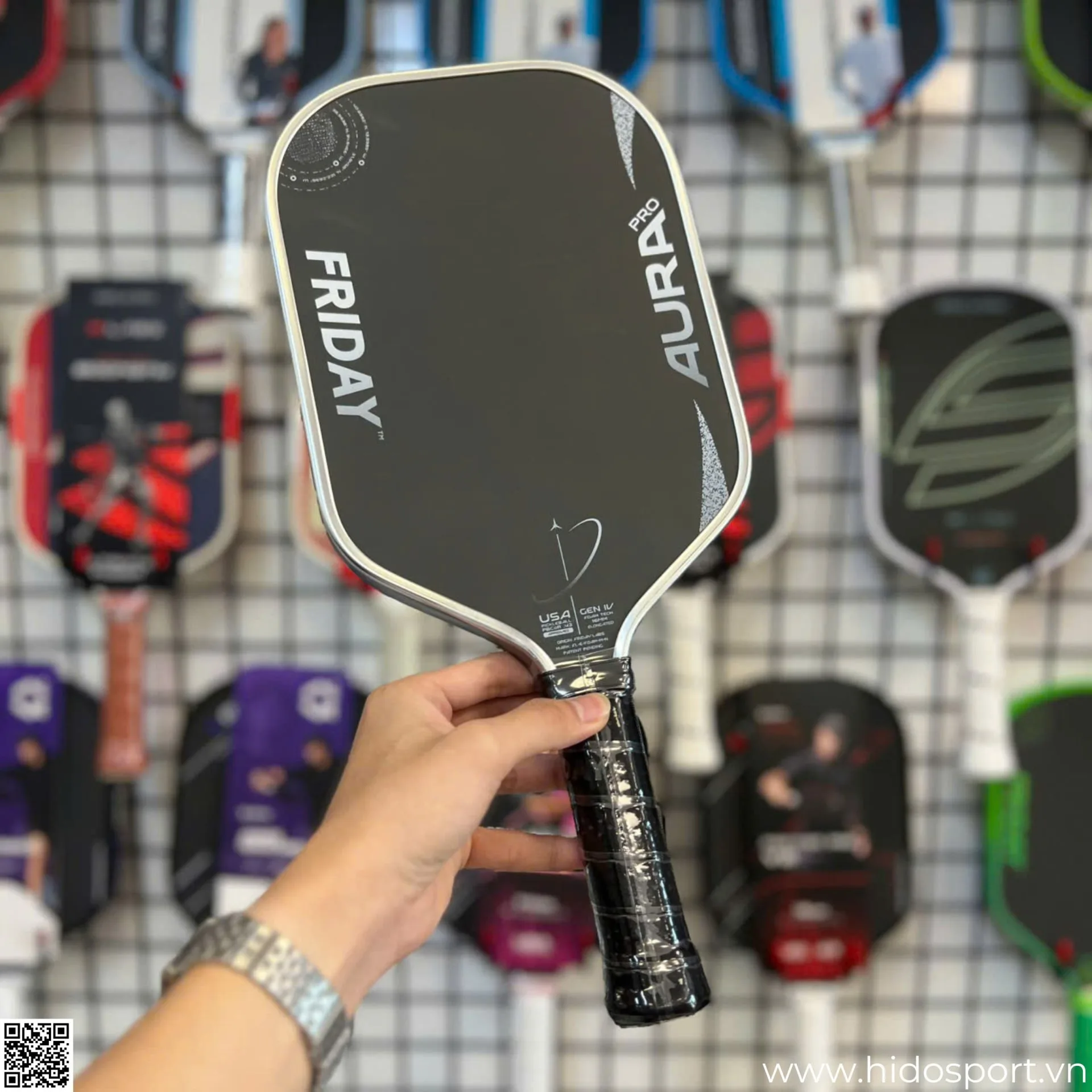 (TITLE)% Vot Pickleball Friday Aura Pro Metallic Edition Metallic Silver Cam Tay