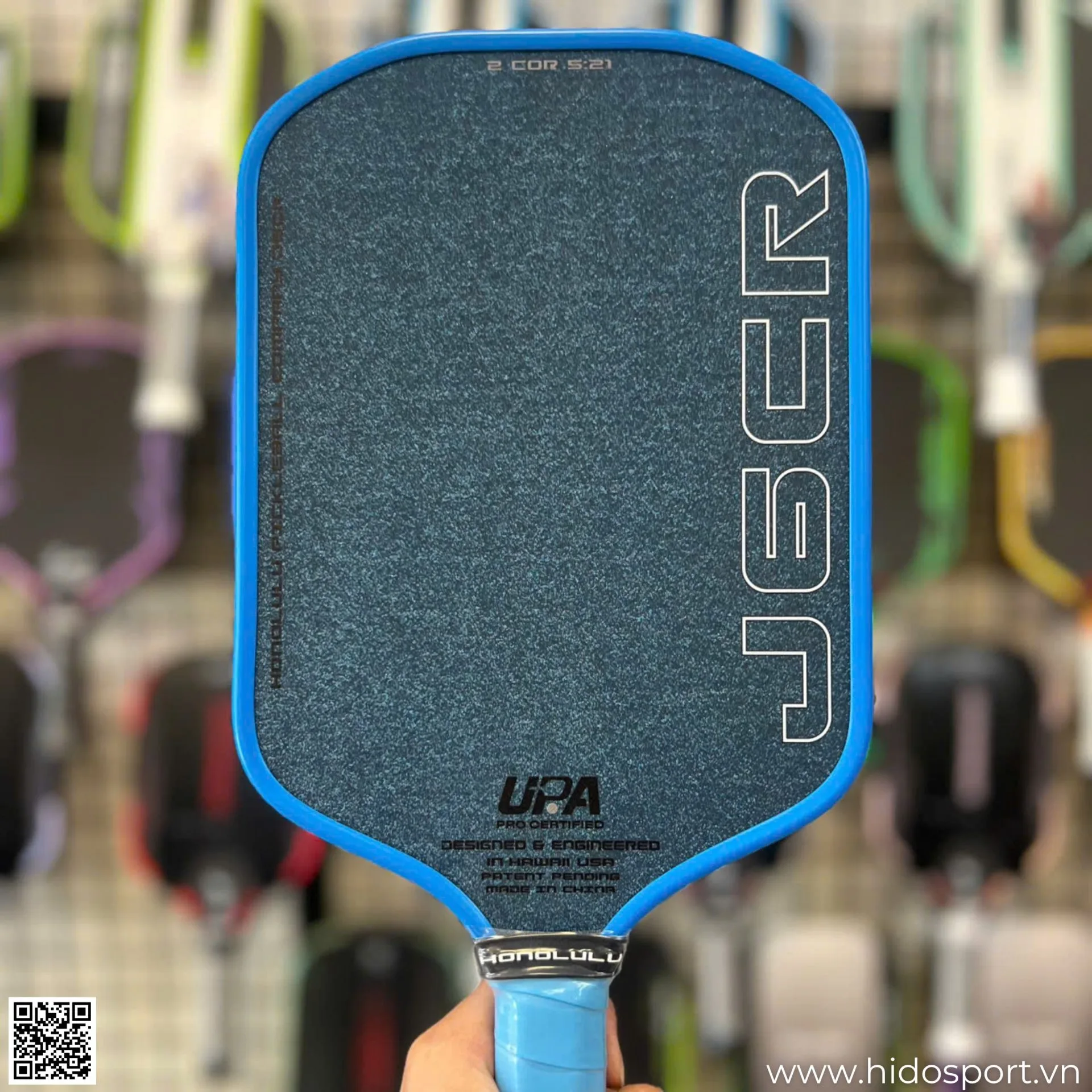 (TITLE)% Vot Pickleball Honolulu J6cr Crystal Blue Mat Truoc