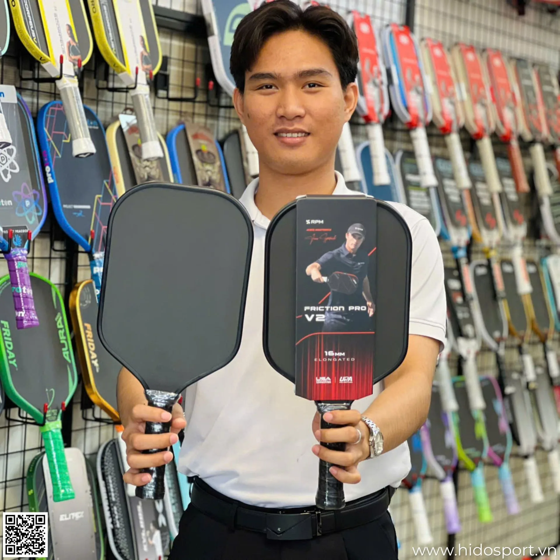 Vot Pickleball Rpm Friction Pro V2 Blackout Tai Hido Sport
