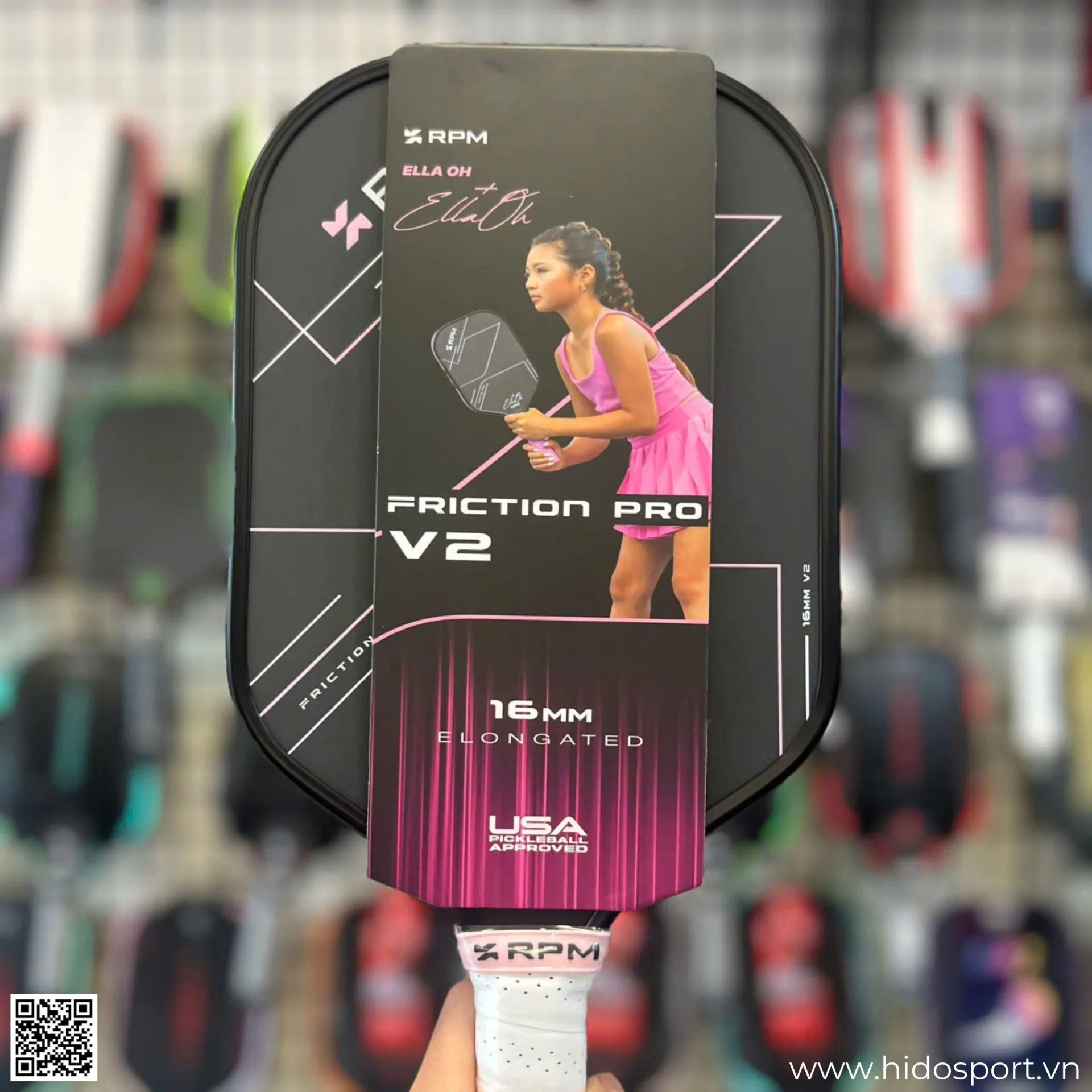 (TITLE)% Vot Pickleball Rpm V2 Ella Oh Edition Mat Truoc 16mm
