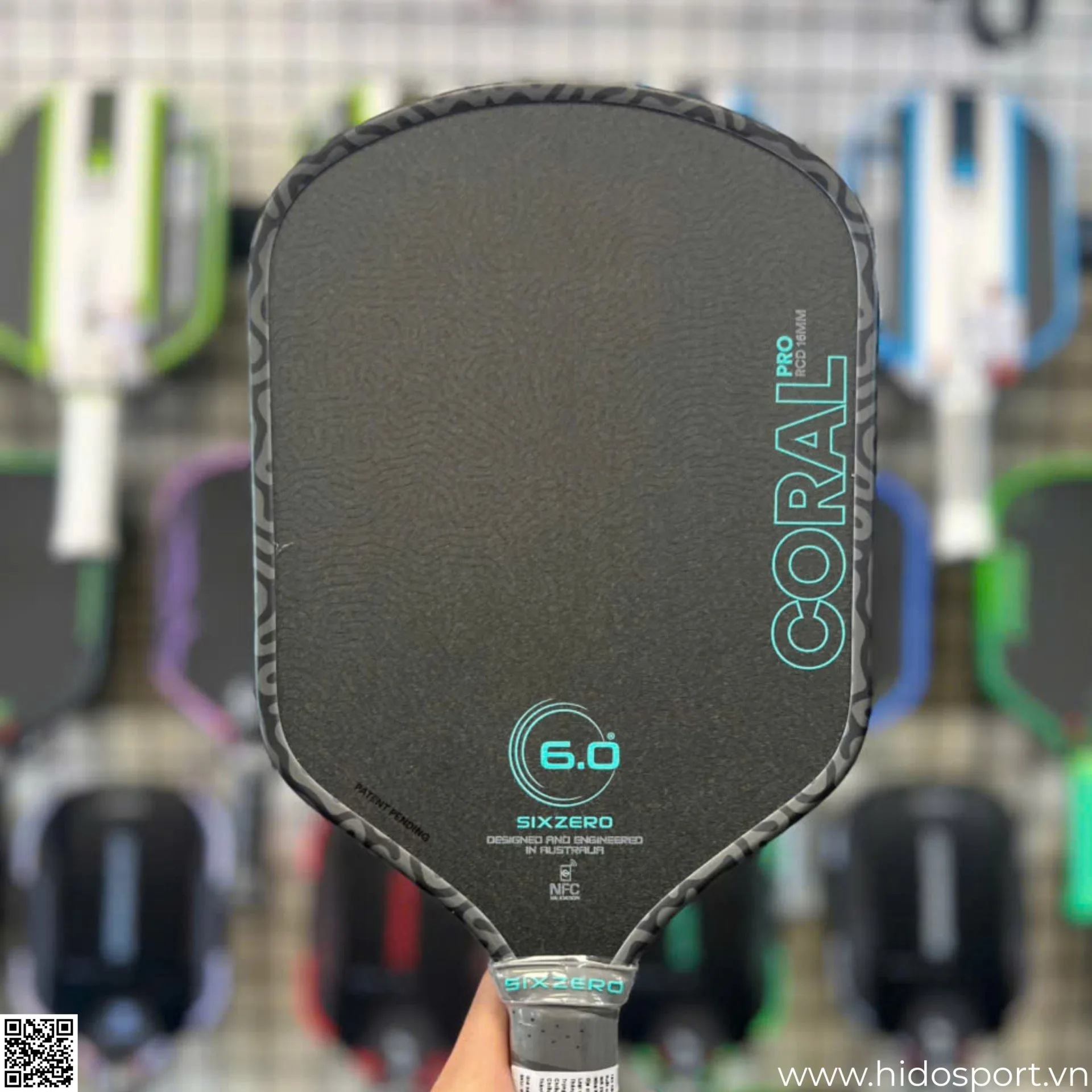 (TITLE)% Vot Pickleball Six Zero Coral Pro 16mm Mat Truoc