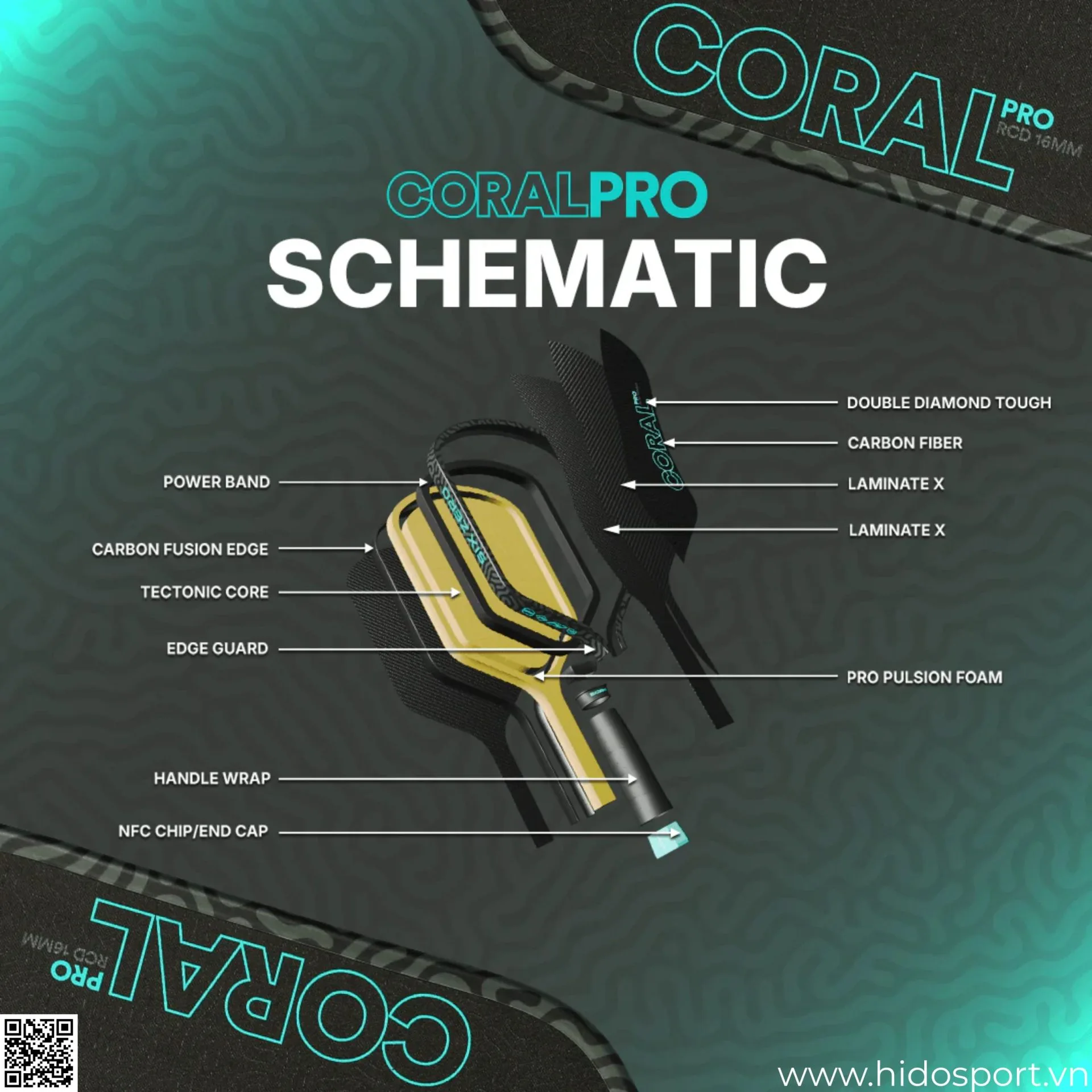(TITLE)% Vot Pickleball Six Zero Coral Pro 16mm Schematic
