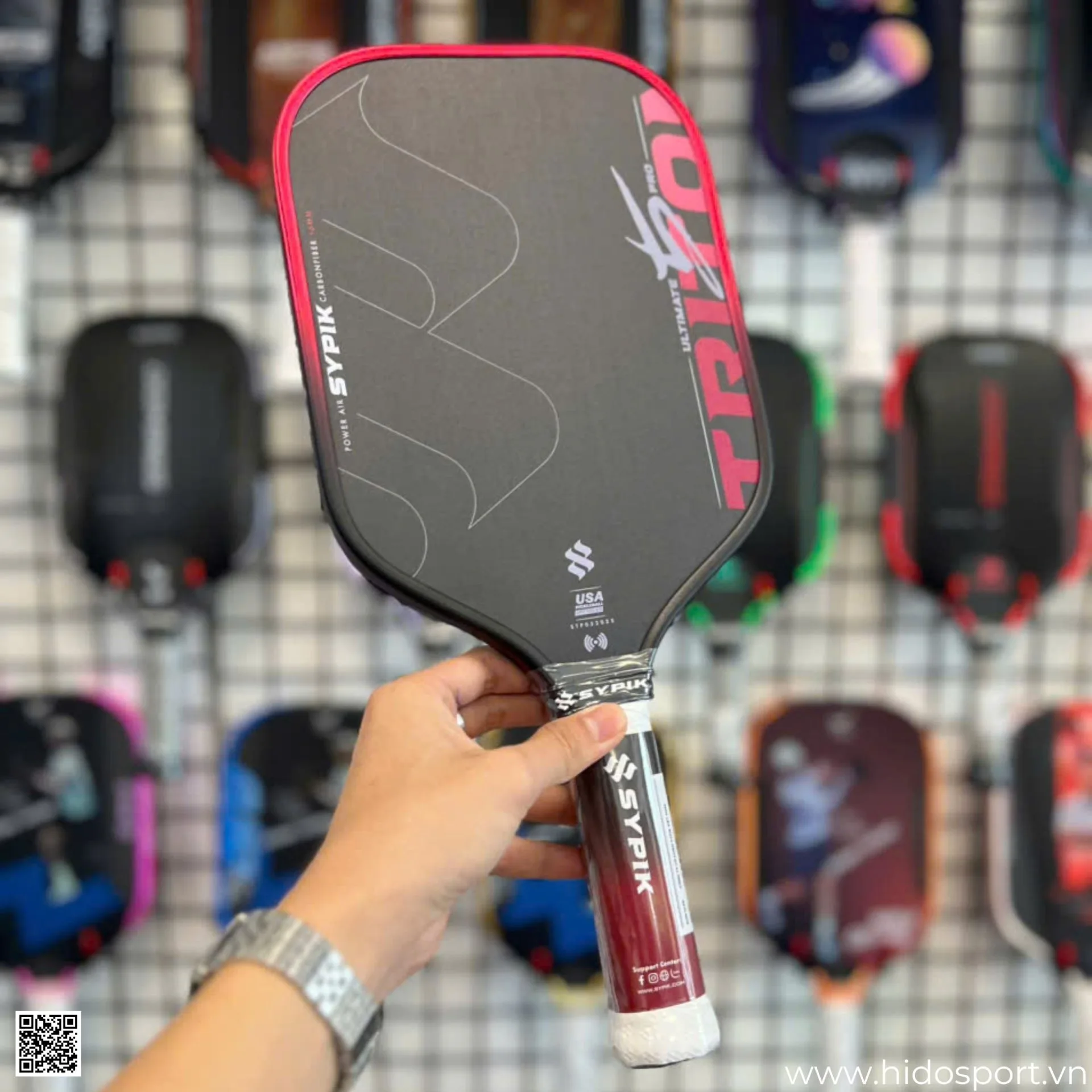 (TITLE)% Vot Pickleball Sypik Triton 5 New Colorway 2026 Dark Cherry Cam Tay