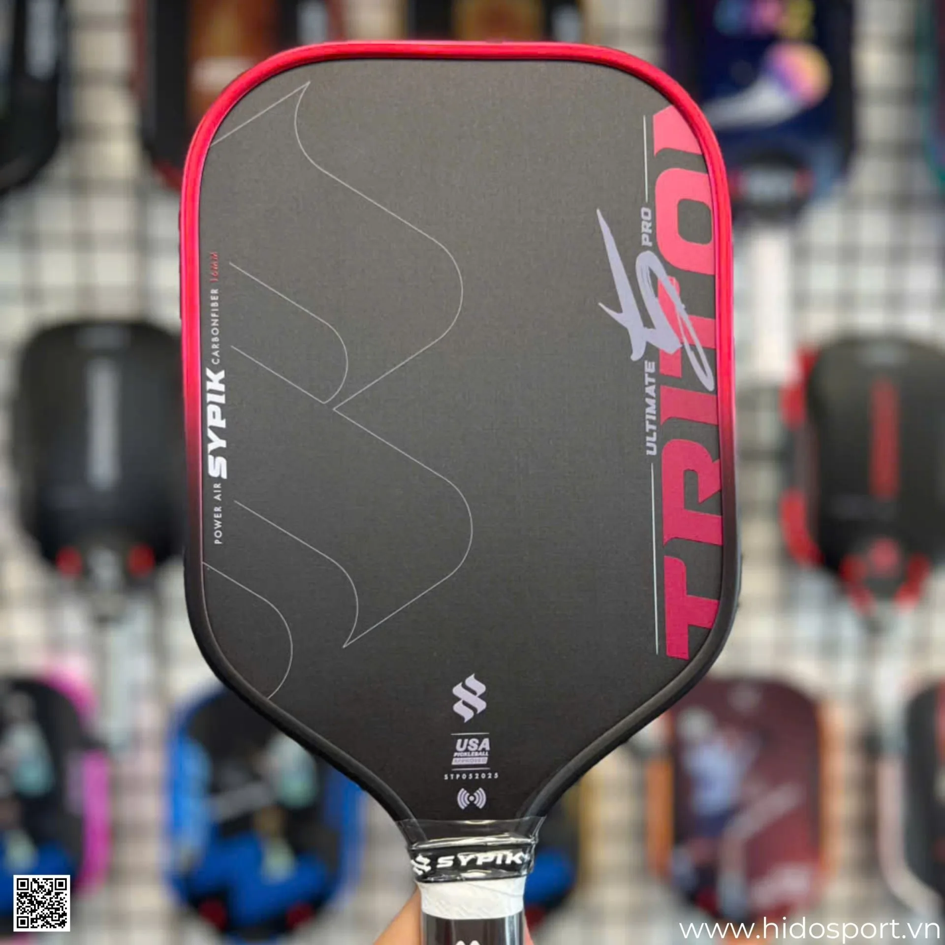 (TITLE)% Vot Pickleball Sypik Triton 5 New Colorway 2026 Dark Cherry Mat Truoc