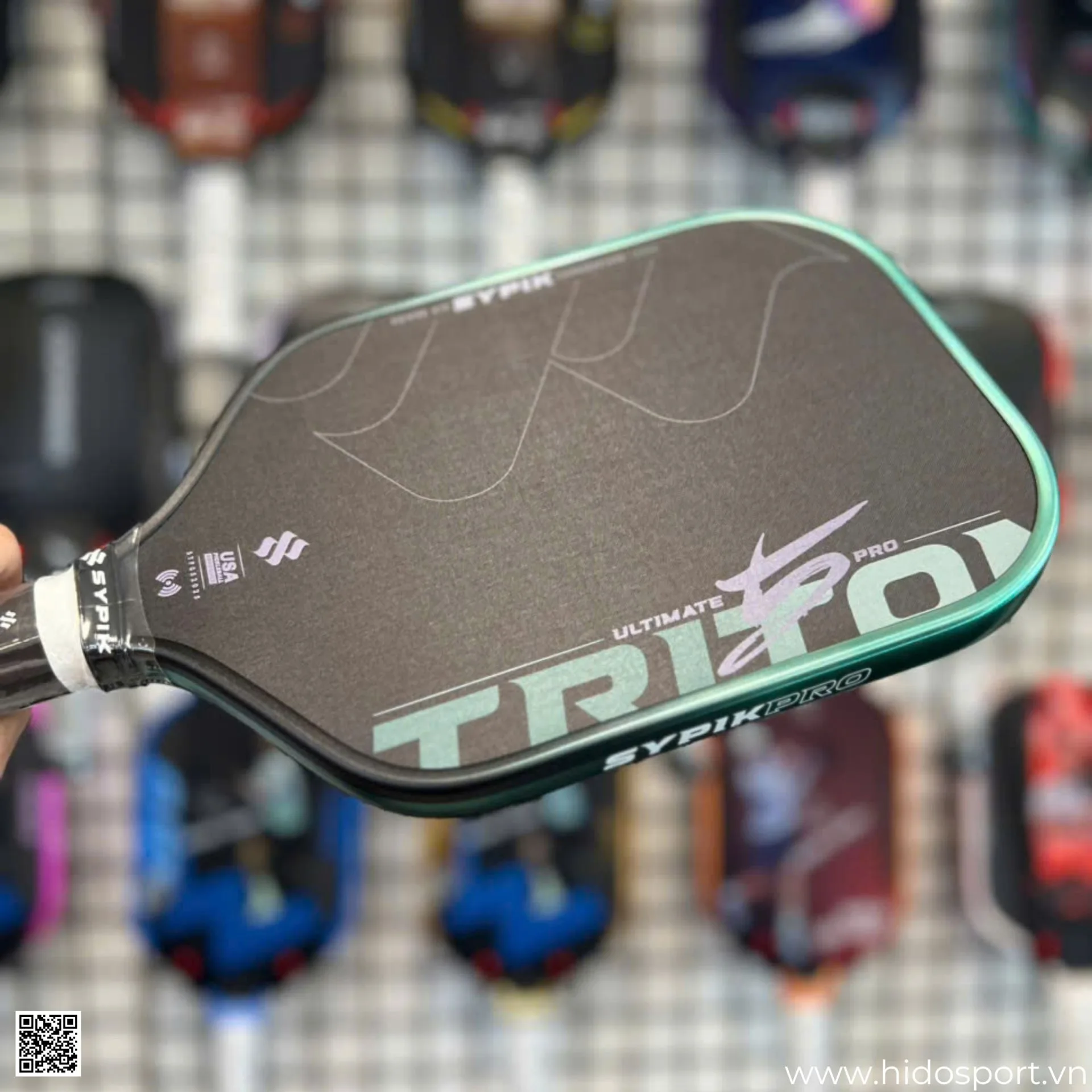 (TITLE)% Vot Pickleball Sypik Triton 5 New Colorway 2026 Jade Mist Nam Ngang