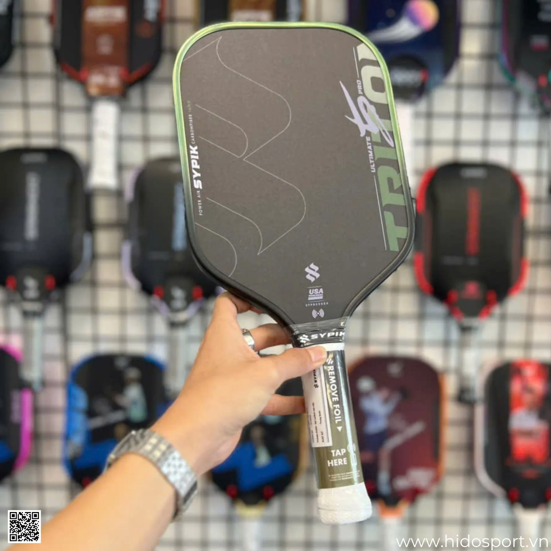 (TITLE)% Vot Pickleball Sypik Triton 5 New Colorway 2026 Olive Dust Cam Tay