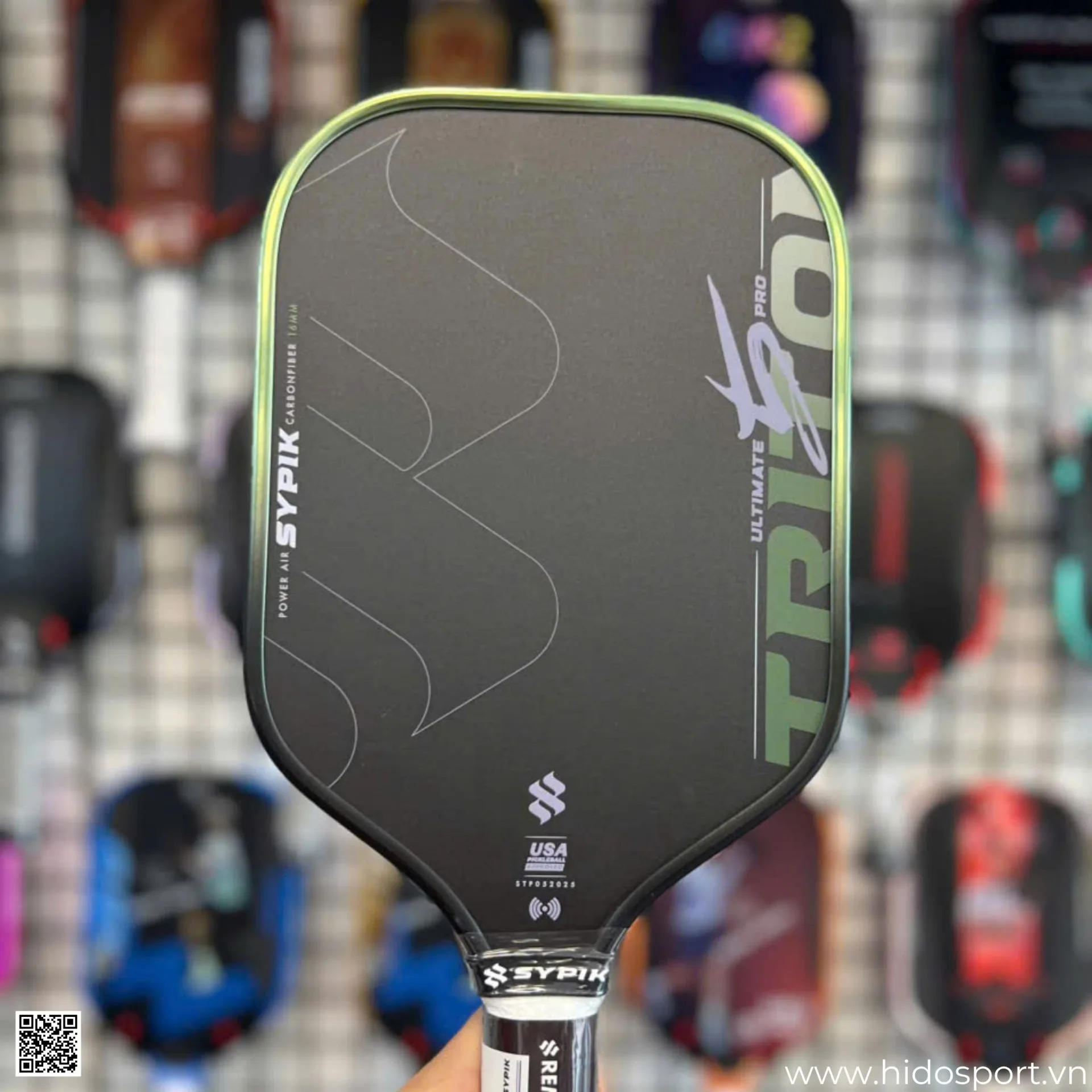 (TITLE)% Vot Pickleball Sypik Triton 5 New Colorway 2026 Olive Dust Mat Truoc