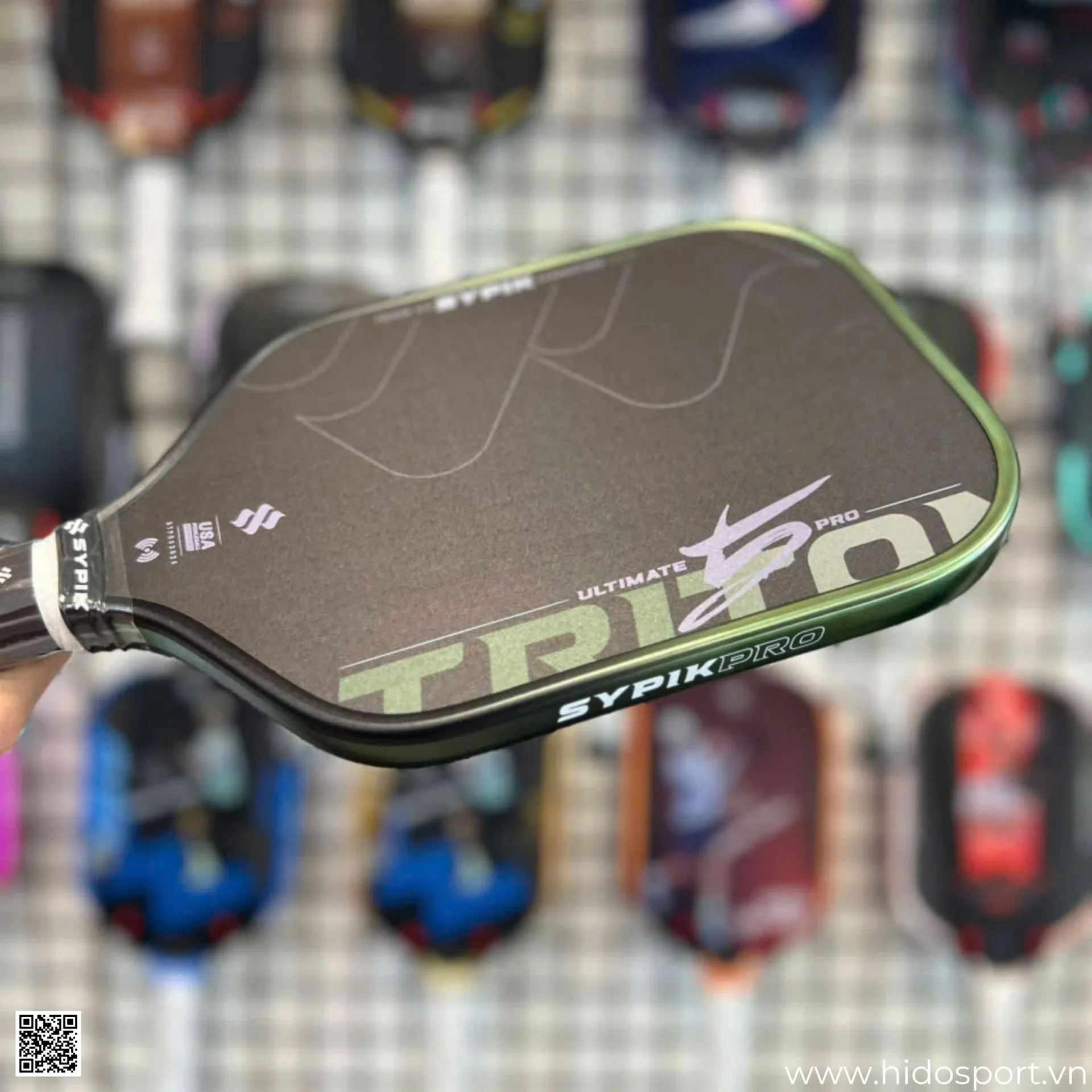 (TITLE)% Vot Pickleball Sypik Triton 5 New Colorway 2026 Olive Dust Nam Ngang