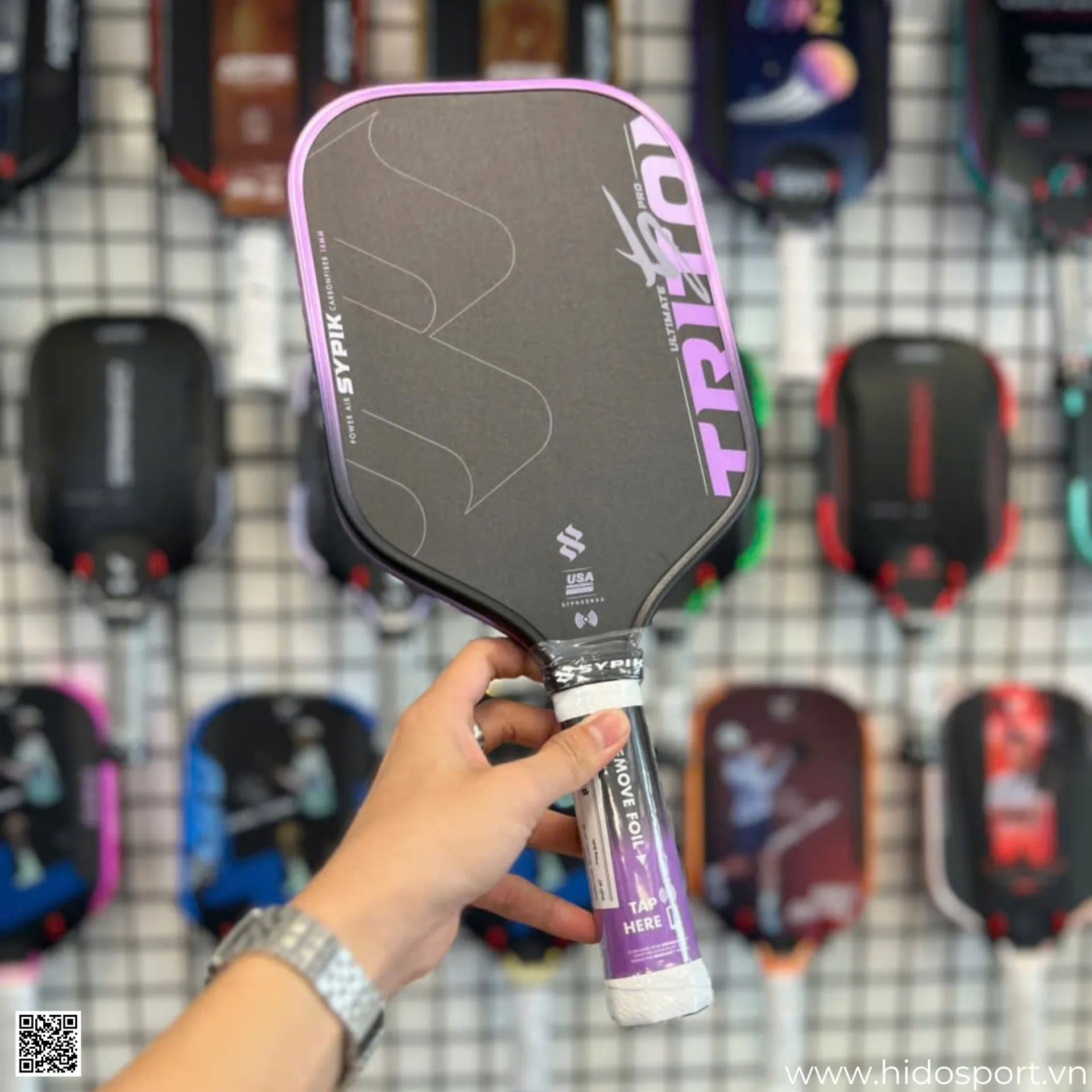 (TITLE)% Vot Pickleball Sypik Triton 5 New Colorway 2026 Violet Haze Cam Tay