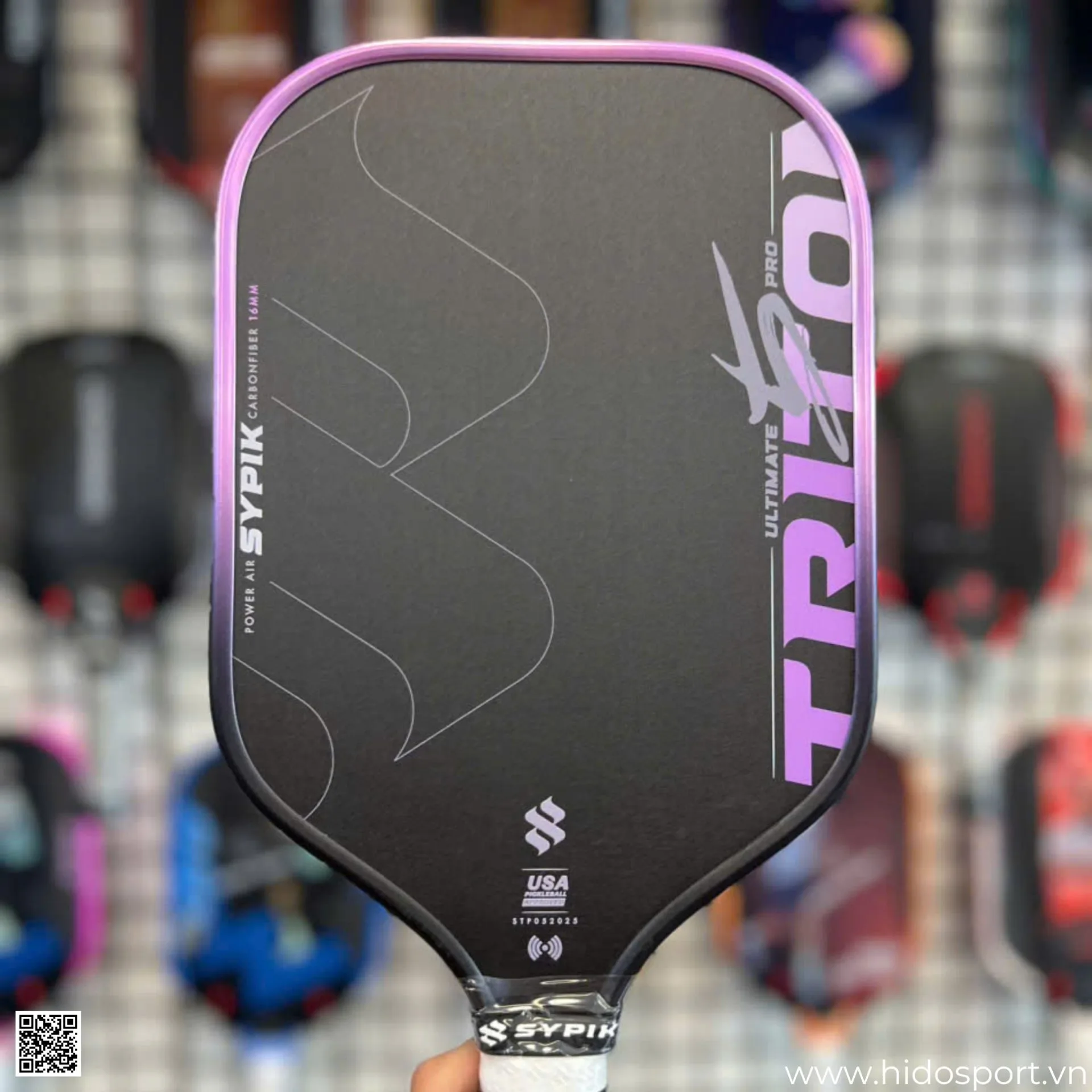 (TITLE)% Vot Pickleball Sypik Triton 5 New Colorway 2026 Violet Haze Mat Truoc