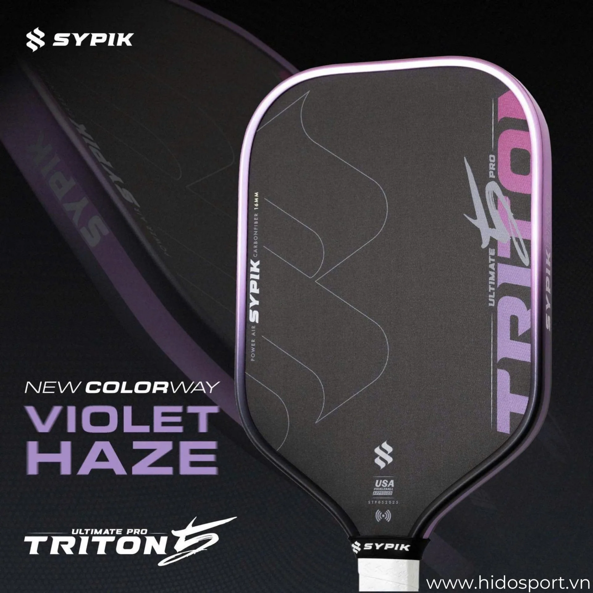 (TITLE)% Vot Pickleball Sypik Triton 5 New Colorway 2026 Violet Haze