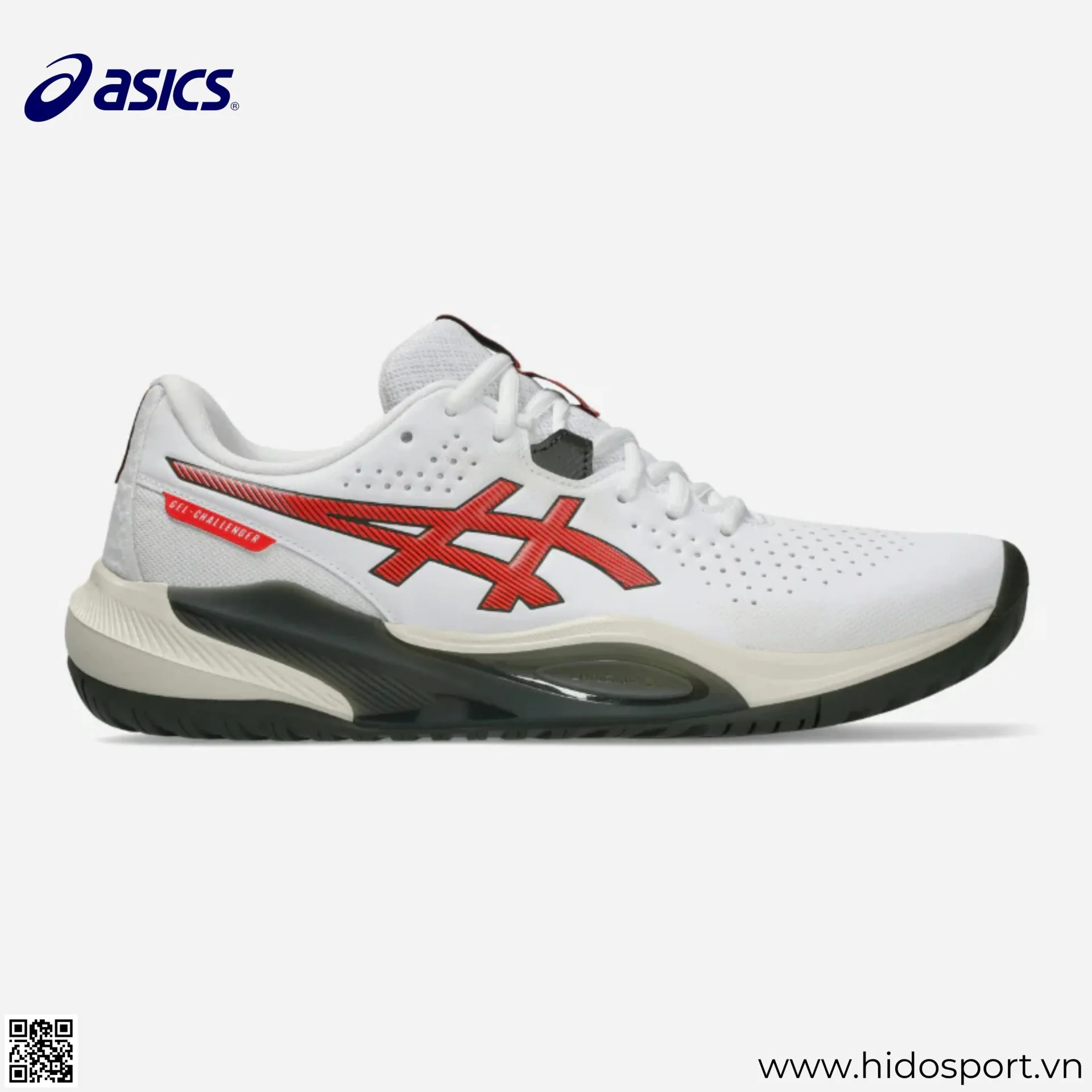 (TITLE)% Giày Pickleball Nam Asics Gel Challenger 15 White Cherry Tomato Chính Hãng