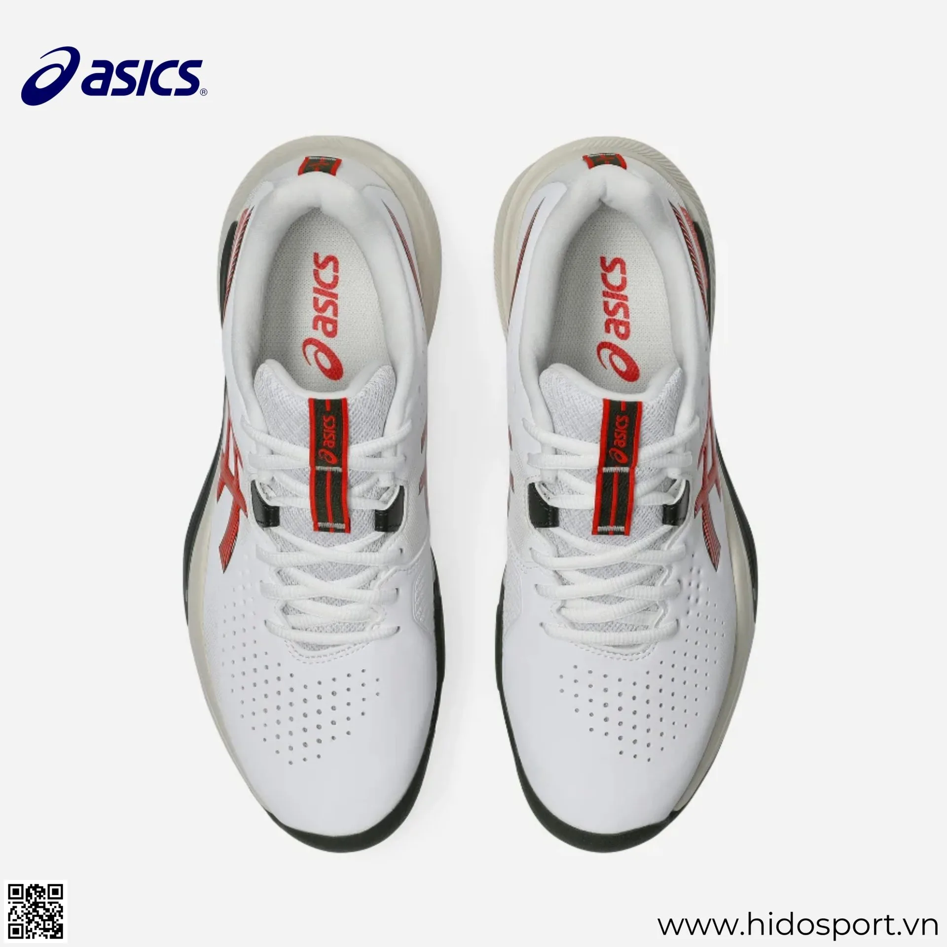 (TITLE)% Giay Pickleball Nam Asics Gel Challenger 15 White Cherry Tomato 06