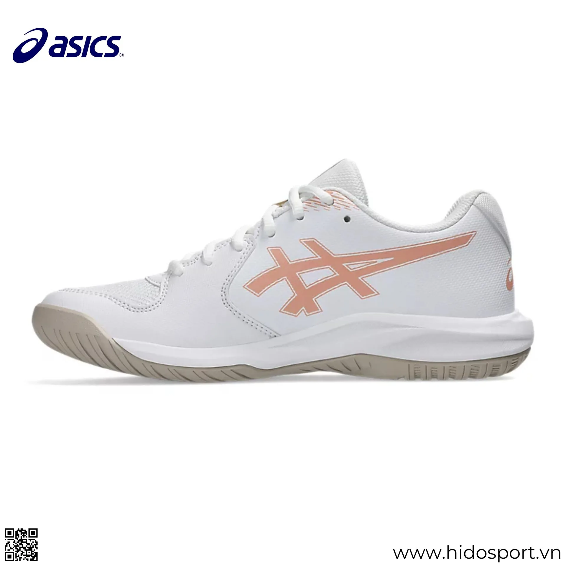 (TITLE)% Giay Pickleball Nu Asics Gel Dedicate 9 White Cantaloupe 05