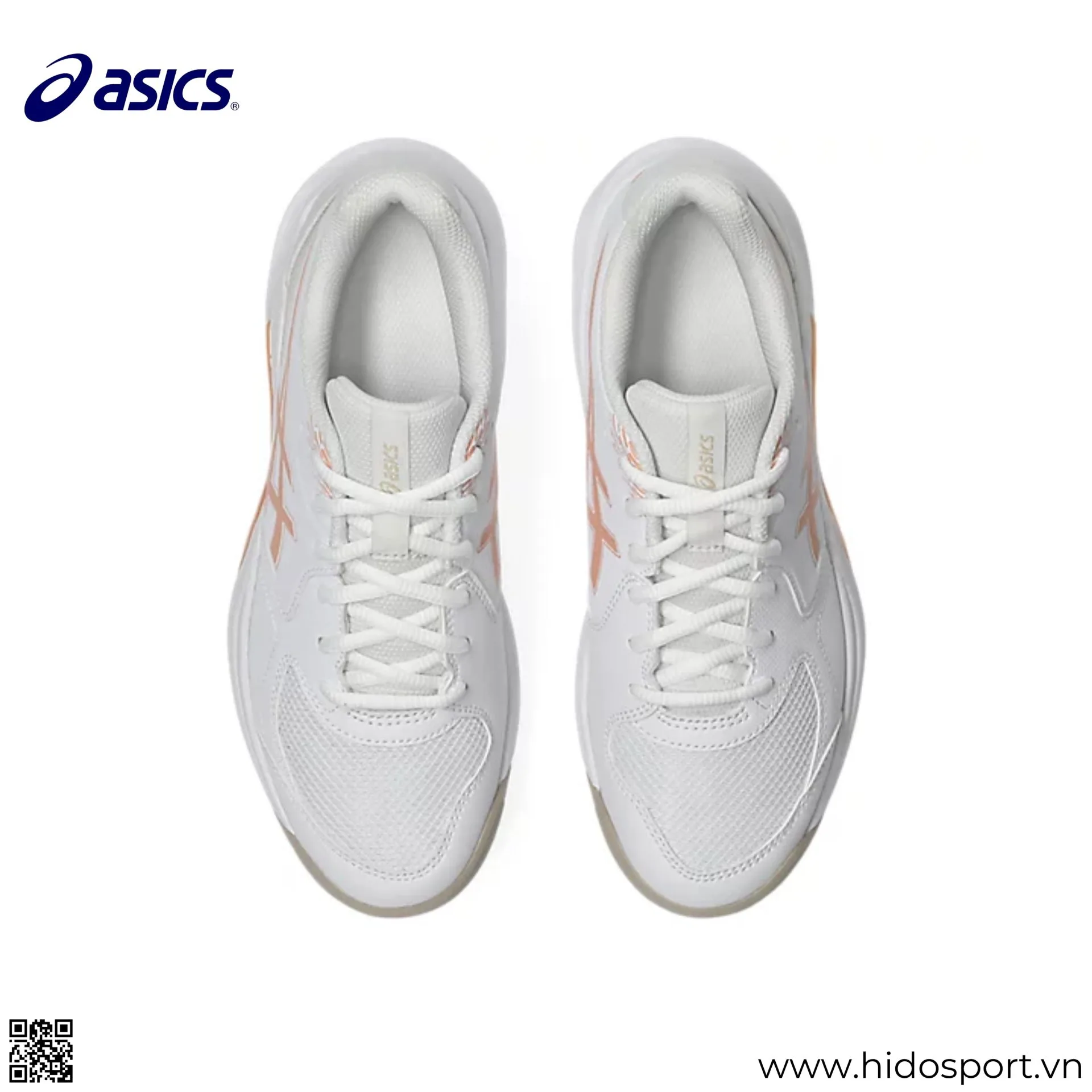(TITLE)% Giay Pickleball Nu Asics Gel Dedicate 9 White Cantaloupe 08