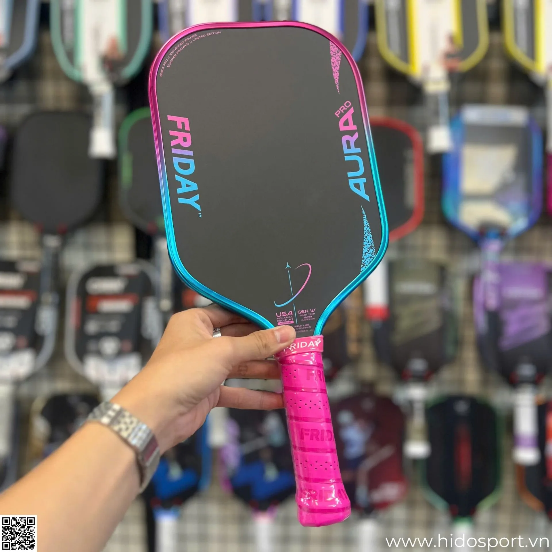 Vot Pickleball Friday Aura Pro Metallic Vice Kit 16mm Mat Truoc