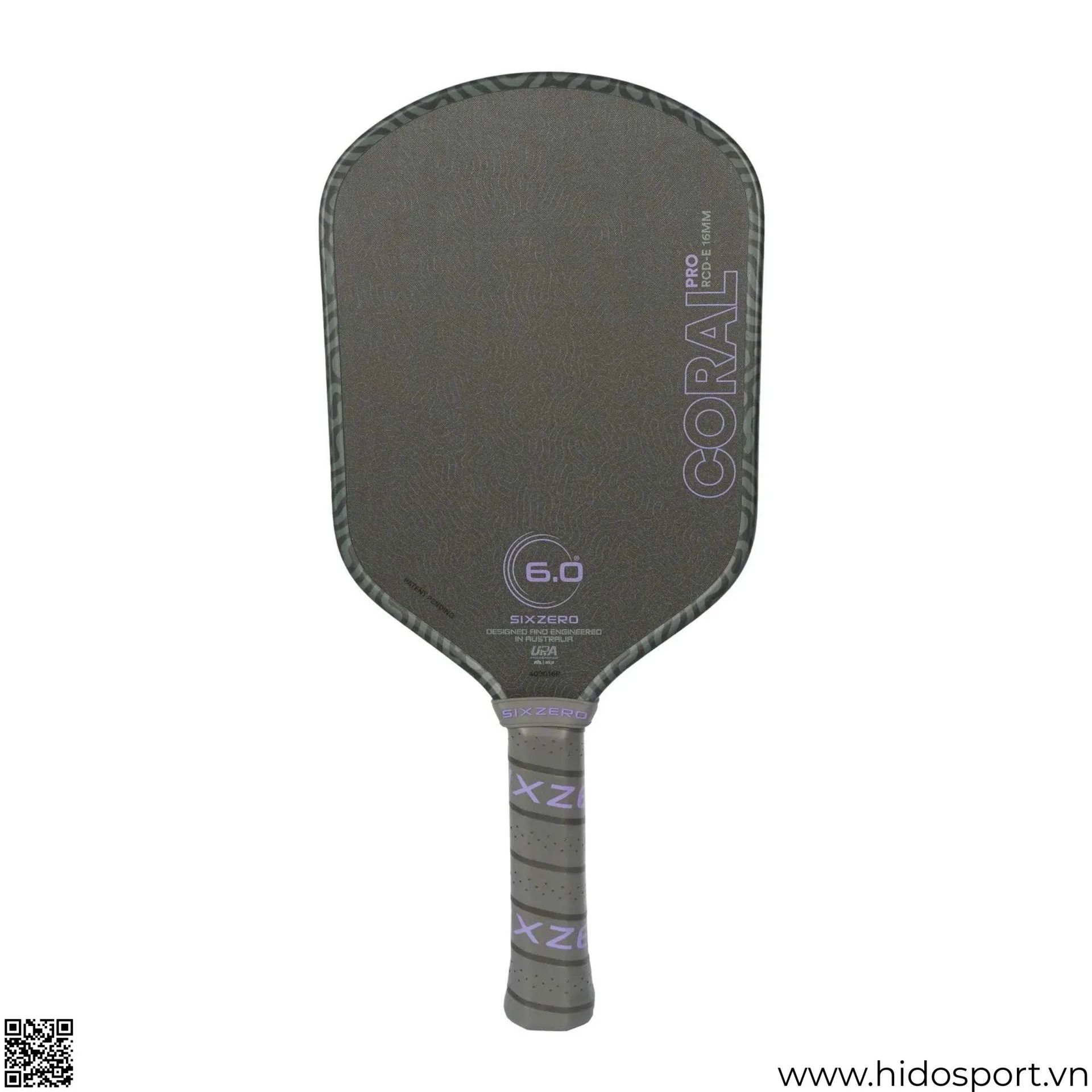 Vot Pickleball Six Zero Coral Pro 16mm Ultraviolet Elongated