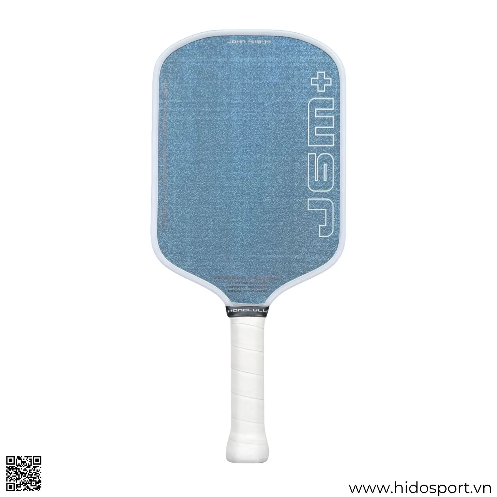 (TITLE)% Vợt Pickleball Honolulu J6M+ Crystal Blue 16mm Cán Trắng