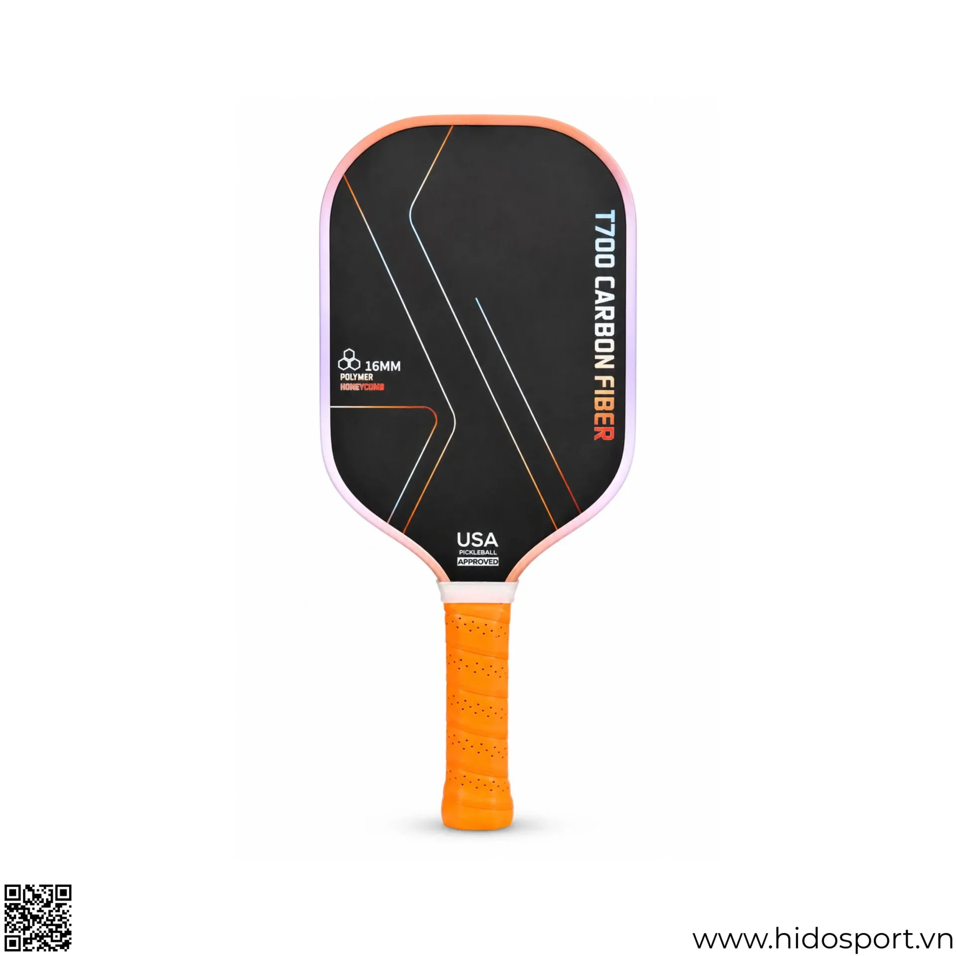 (TITLE)% Vợt Pickleball T700 Đen Cam Pastel