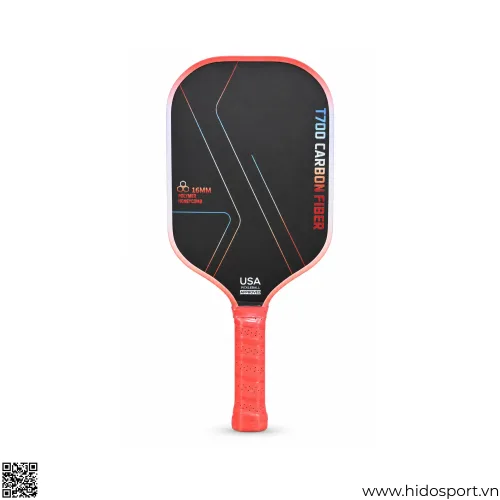 (TITLE)% Vợt Pickleball T700 Đen Đỏ Cam