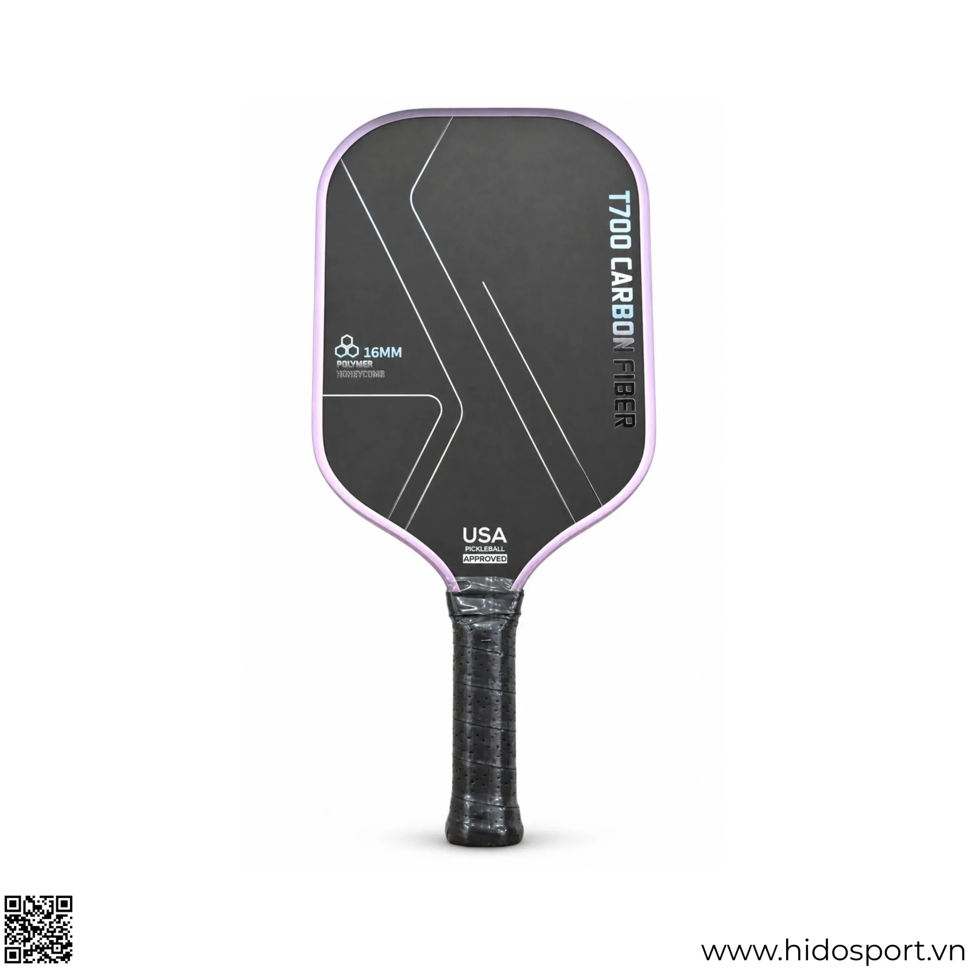 (TITLE)% Vợt Pickleball T700 Đen Tím Nhạt